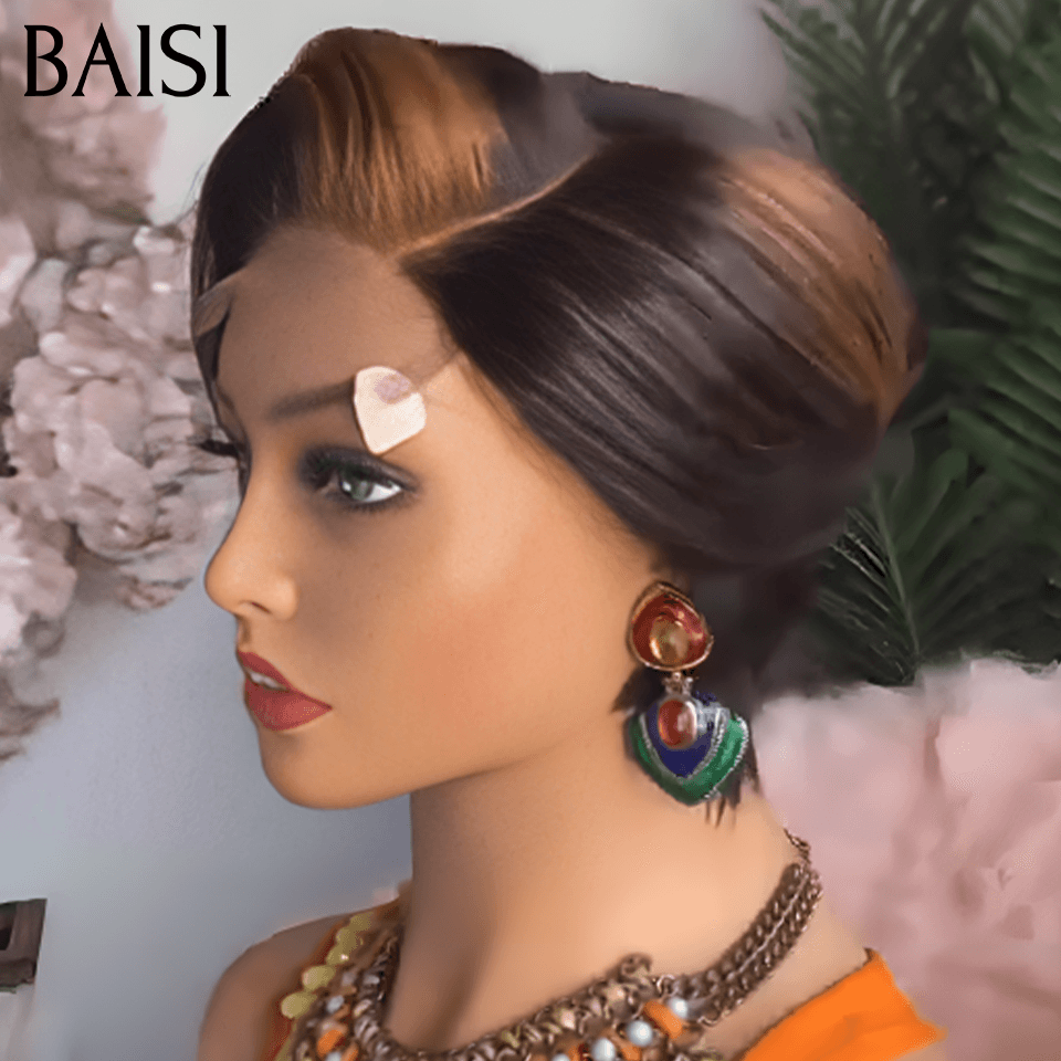 BAISI Perruque Pixie bouclé petite coupe Noir 6 pouces 59€ ou 13X4 pixie Lisse 1B#Mix30# 78€ ou blonde 613# 89€ En 100% Cheveux Humains