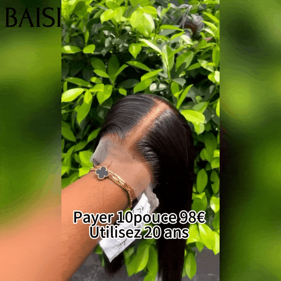 BAISI 13x4 frontal Lace Perruque 10 Pouces raw hair 76€ ou 2X6 lace lisse 10 pouces bob de luxe 98€