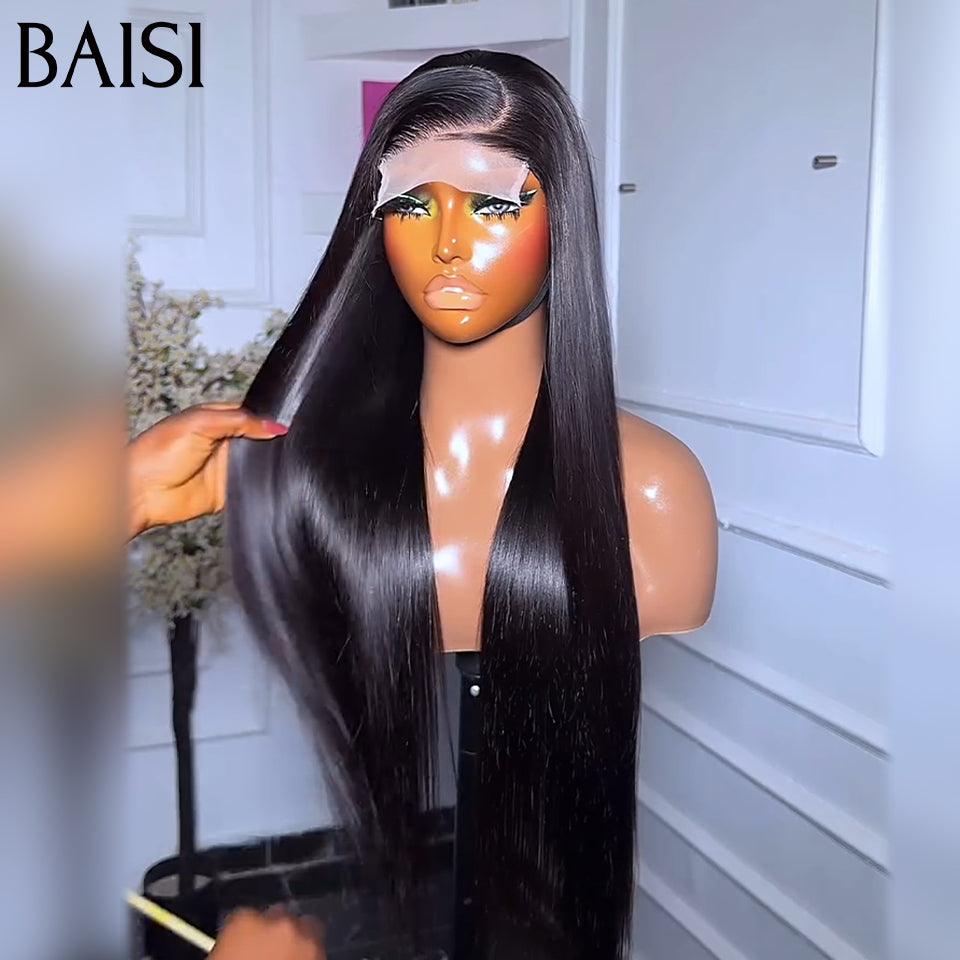 BAISI Achetez 2 perruques minimum au prix d'usine fournisseur 4x4 Closure Perruque Lisse En 100% Cheveux Humains En Cheveux Indians Brésiliens De Bonne Qualité (Pas besoins de code)