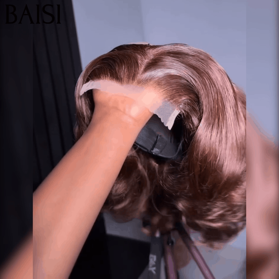 BAISI 13X4 lace Curly Egg Wave Wig Custom Colors 18 Inches 300% Density €198 in 100% Human Hair