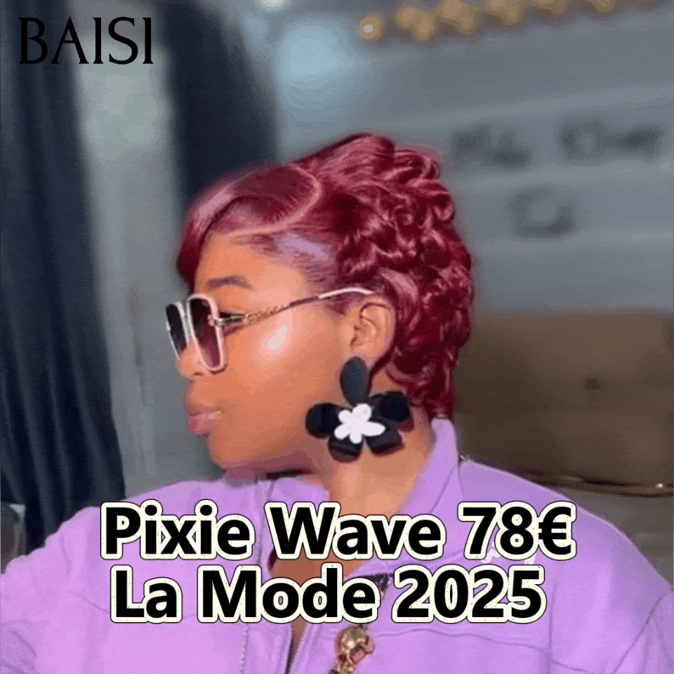 BAISI 13X4 lace Pixie wave Wig In Color 99J# €65 in 100% Human Hair BAISI20