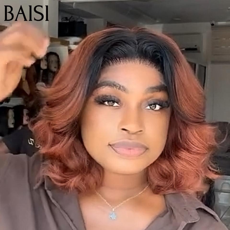 BAISI 4X4 lace Perruque Bouclée Egg Wave Couleurs Marron 1BT33# 12 Pouces 88€ en 100% Cheveux Humains F-025 FR38