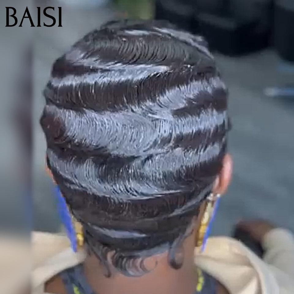 BAISI Grande Promo petite coupe fabriqué à la machine en couleur NOIR 50 euro En 100% Cheveux Humains