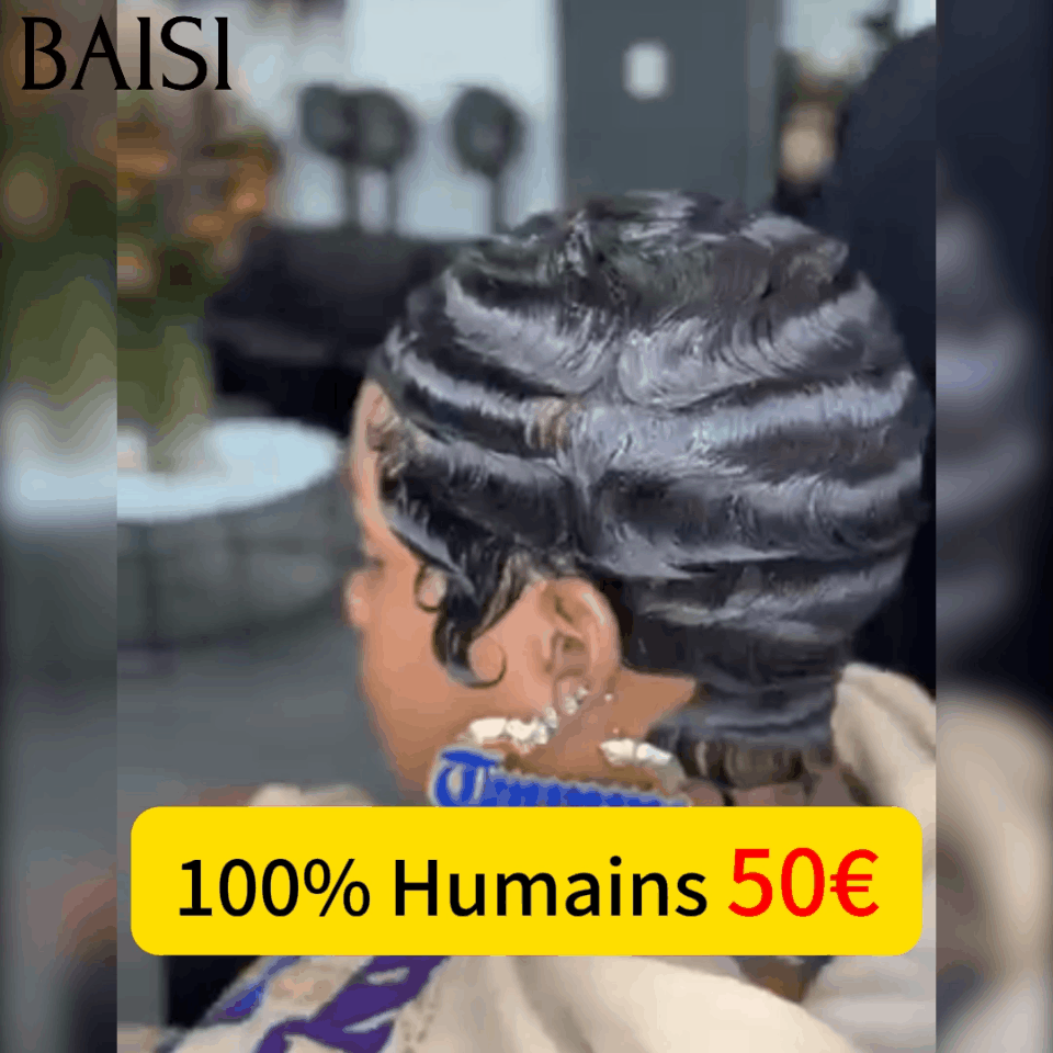 BAISI Grande Promo petite coupe fabriqué à la machine en couleur NOIR 50 euro En 100% Cheveux Humains