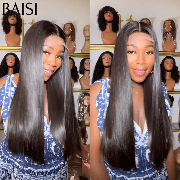 BAISI 2X6 Perruques de Luxe Haute Qualité Viêtnam Hair Lisse noir 20 pouces 175 euro plus de 20 ans d' utilisations BS65