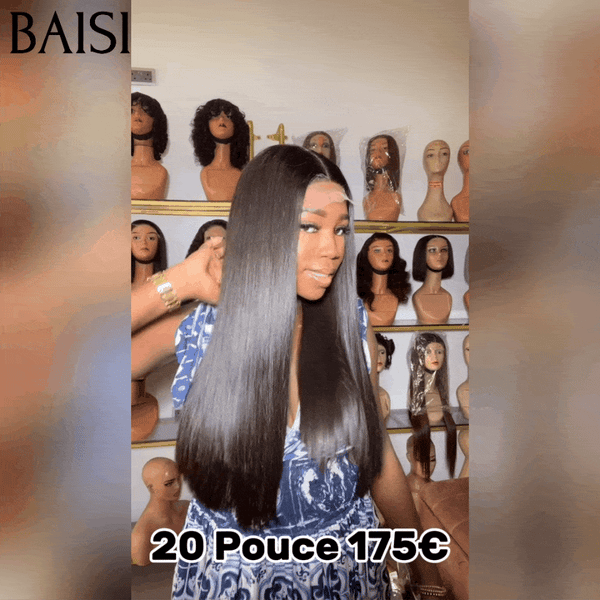 BAISI 2X6 Perruques de Luxe Haute Qualité Viêtnam Hair Lisse noir 20 pouces 175 euro plus de 20 ans d' utilisations BS65