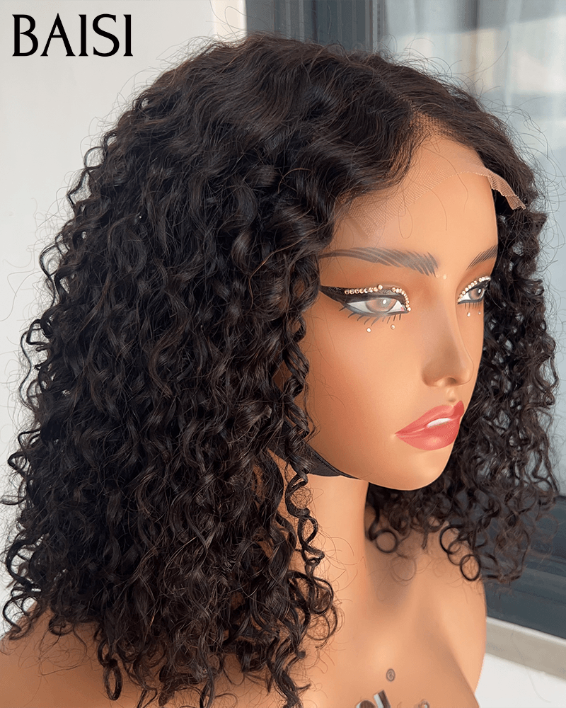 BAISI 2 Perruques water wave pour revendre 179€ 4X4 lace 14 pouces en Couleur noir ou mixte 4/27# 250% densité en 100% vrais cheveux humains