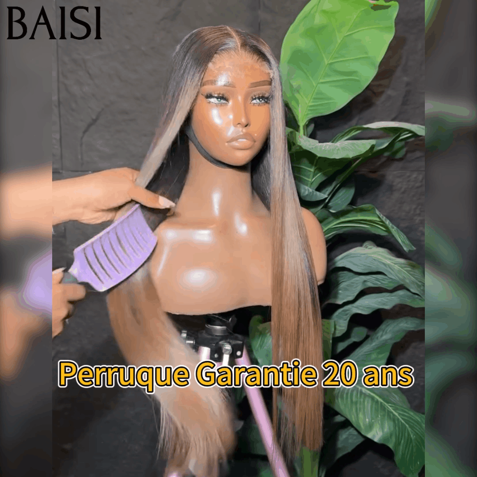 BAISI 13x4 Lace Peruca Lisa 18 Polegadas 156€ em cor #4#30#4 ou 1BT4# em 100% Cabelo Humano