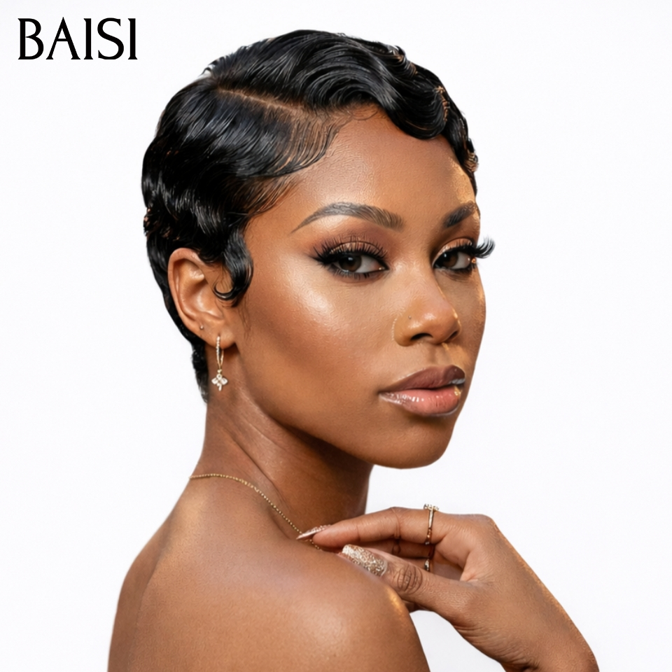 BAISI Mezza parrucca Topper con onda riccia capelli parziali personalizzati in colore Marrone 4# (non è una parrucca intera) in capelli umani al 100%