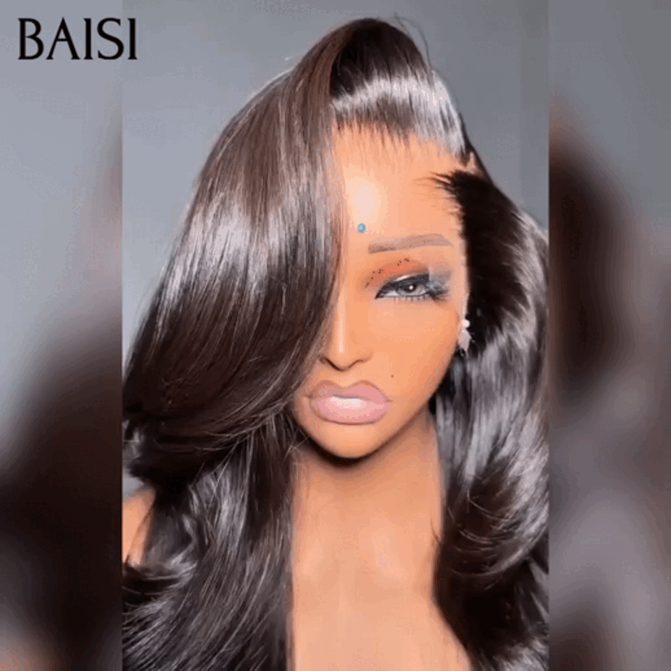 BAISI 13x6 HD lace Invisible Perruque Body wave en Noir 100% Vietnam Hair de luxe 300% Densité plus de 20 ans d' utilisations en 100% Cheveux Humains