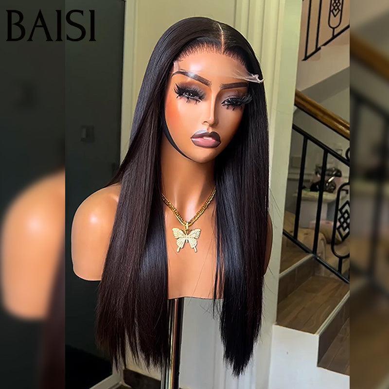 BAISI 4x4 Lace Perruques de Luxe SDD BONE STRAIGHT 100% Vietnam Hair Lisse A1 Fabriquées par les cheveux double drawn mèches vièges volume 250% densité