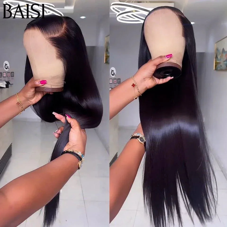 BAISI 15A SDD BONE STRAIGHT 100% Cabelo Vietnamita 13X4 Perucas de Luxo Liso A1 Fabricadas com cabelo double drawn mechas virgens volume 250% densidade mais de 20 anos de uso