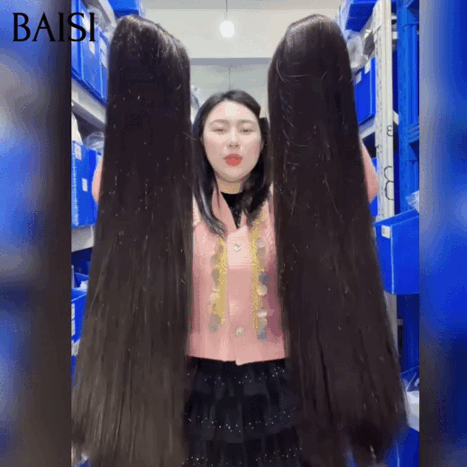 BAISI Perruque Moitié prix avec 13x4 lace frontal pour revendre long Lisse couleur NOIR 20 Pouces 120€ en 100% vrais cheveux humains