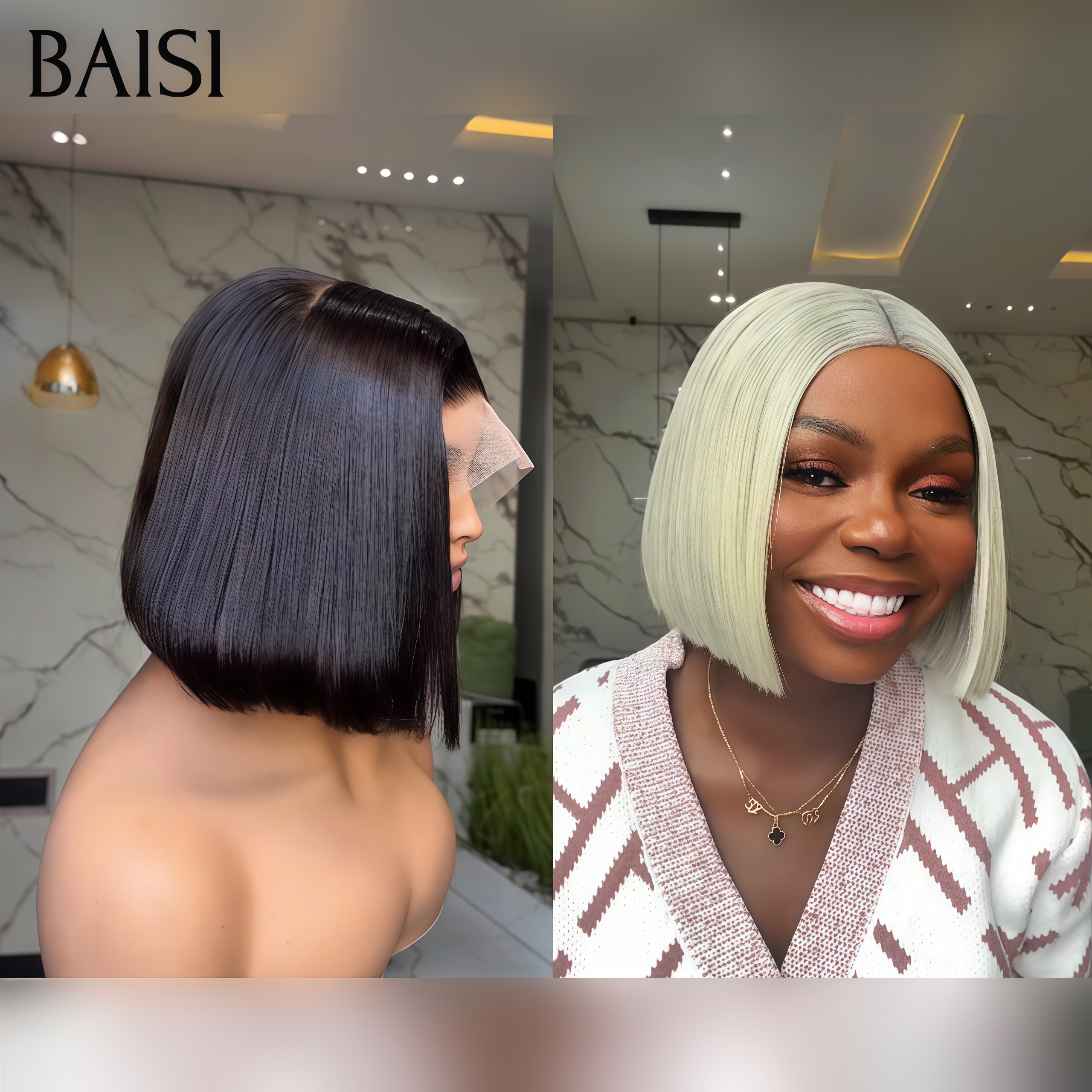 BAISI pour revendre 4x4 lace closure BOB NOIR 8 Pouces ou 2x6 lace Vietnam Hair 98€ DE LUXE couleur en 100% vrais cheveux humains