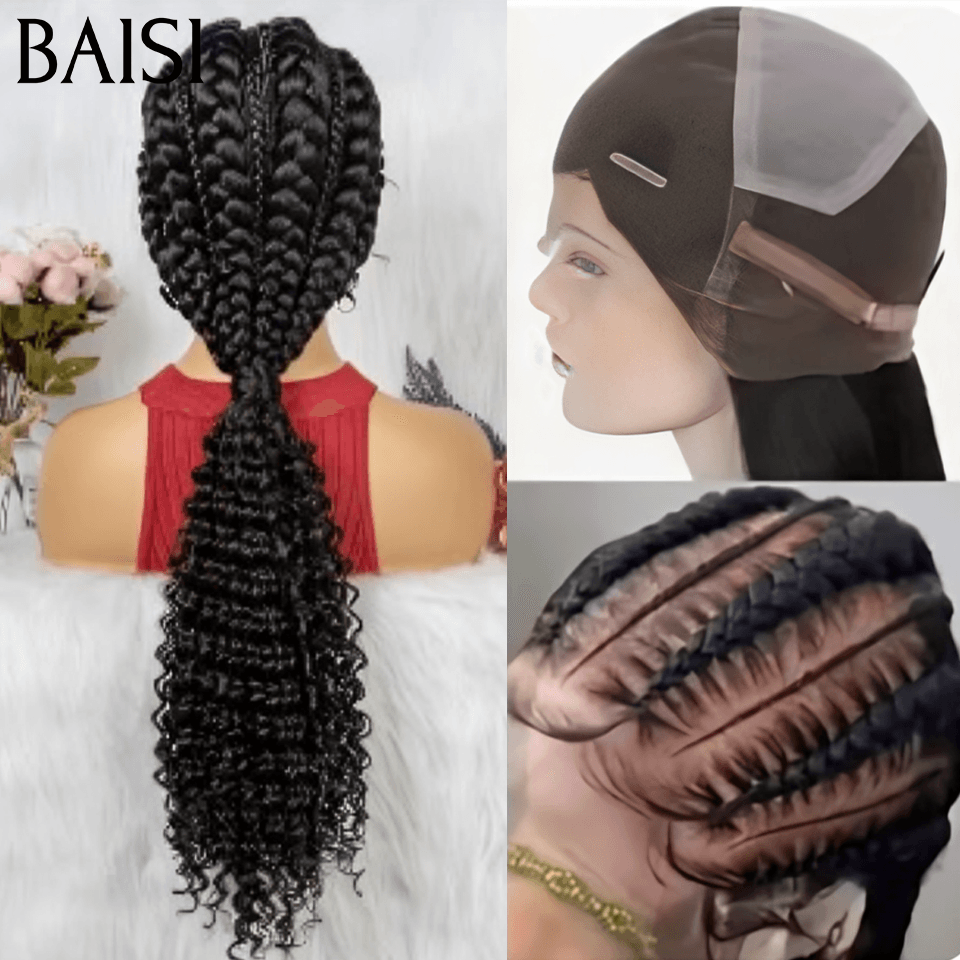 BAISI Full Lace Natte long deep wave perruque 149€ En Cheveux Synthétique BS65