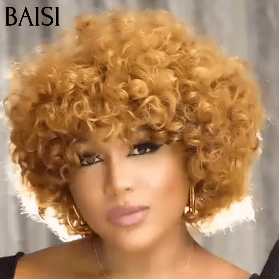BAISI Offre Flash Perruque Bob EGG wave avec Frange 4 Couleurs Sans Lace en 100% Cheveux Humains BS65