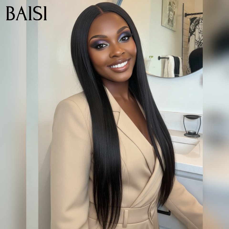 BAISI Achetez 2 perruques minimum au prix d'usine fournisseur 13x4 Lace Perruque Lisse 200%densité en 100% Raw Hair ( pas besoin de code)