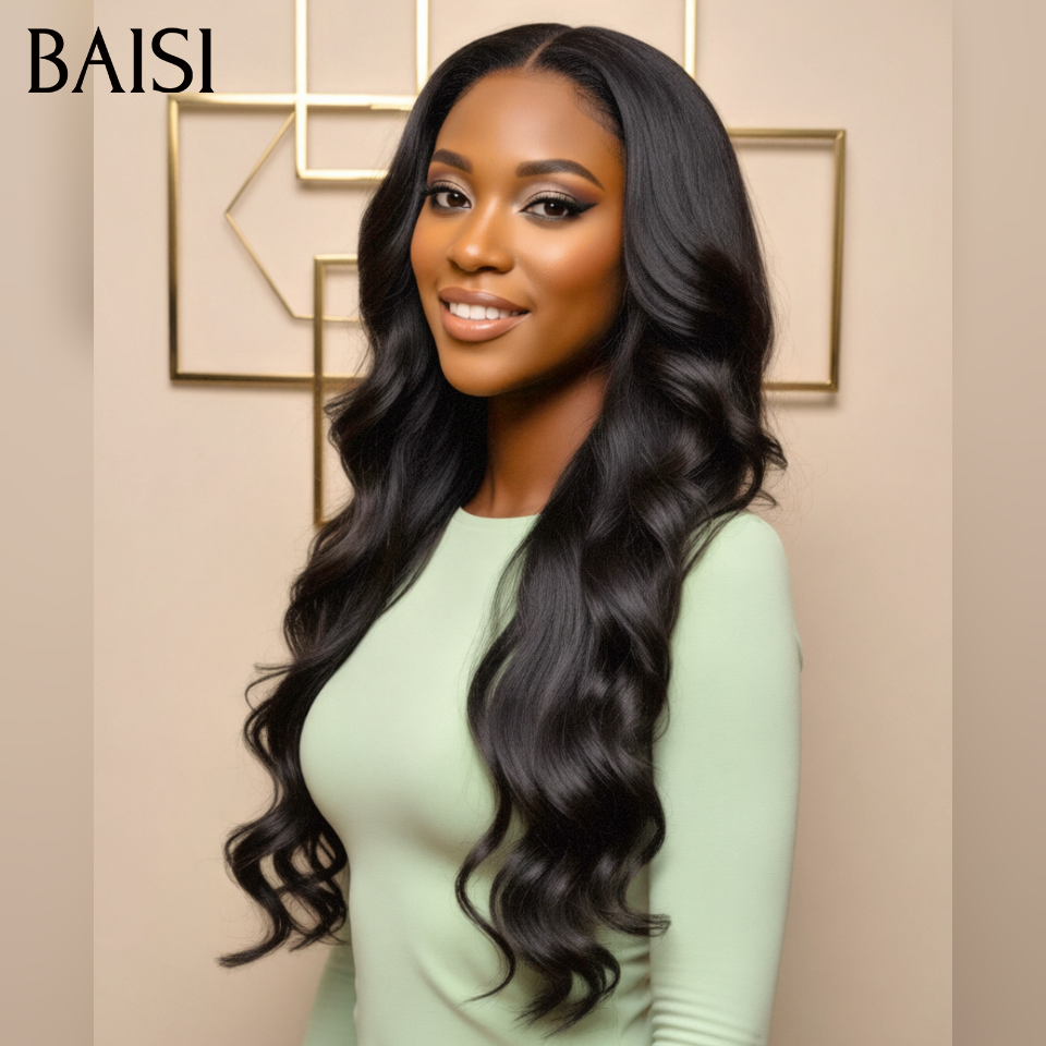 BAISI Achetez 2 perruques minimum au prix d'usine Perruque Naturelle En Lace Frontal Body wave Cheveux Humains