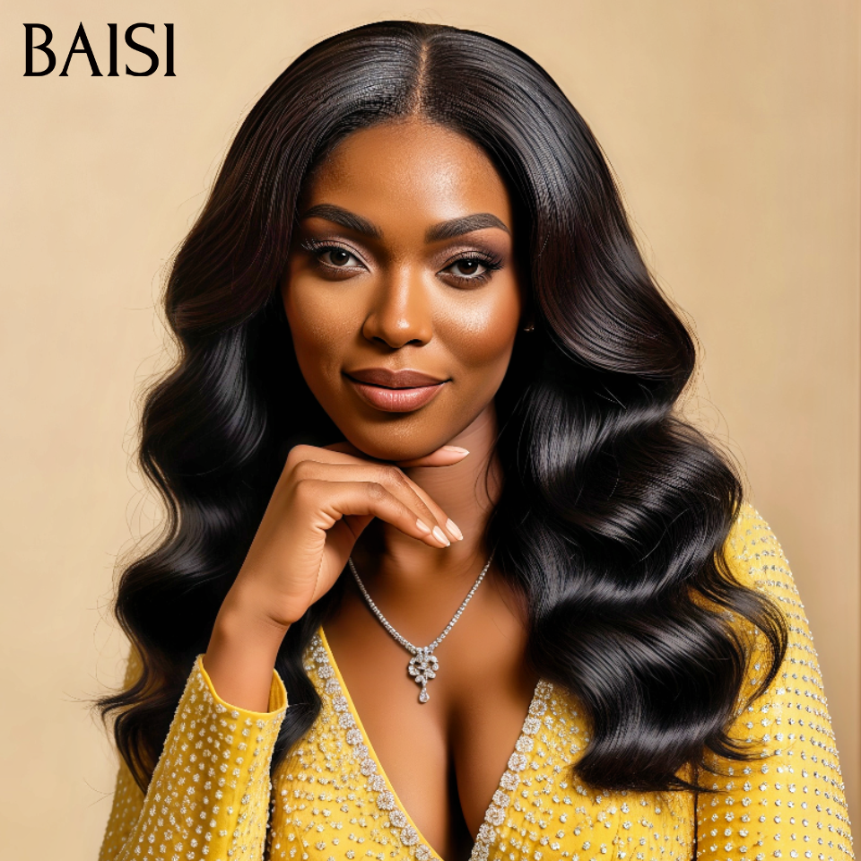 BAISI Achetez 2 perruques minimum au prix d'usine fournisseur Perruque Body Wave Pré-plucked Pas Besoin de Colle en 100% Raw Hair Lace déjà couper(Pas Besoin de Code)