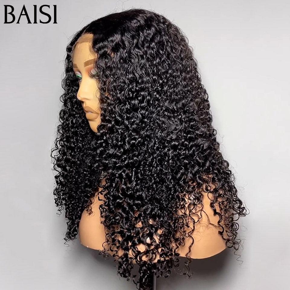 BAISI 4X4 Peruca de Luxo Volume 300% densidade ondulada encaracolada, madeixas virgens double drawn, 14 polegadas, 100% cabelo humano
