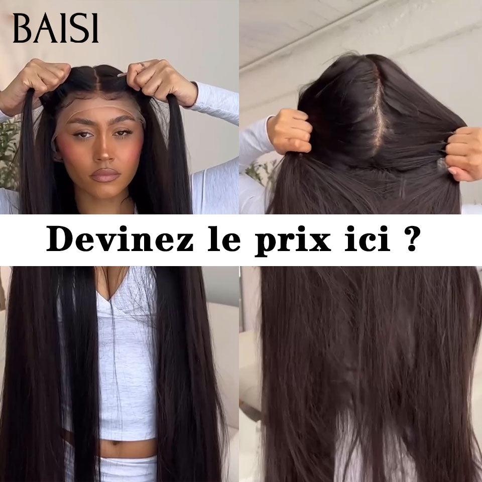 BAISI Perruque Full Lace 100% Cheveux Naturels Full Lace Perruque de luxe haute de gamme plus de 10 ans d' utilisation lisse 100% Cheveux Humains