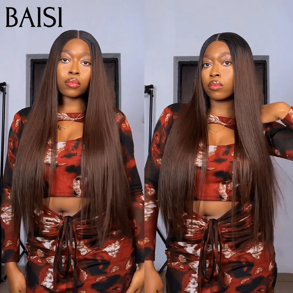 BAISI 13X4 lace perruque BLACK FRIDAY trop longue lisse Moitié Prix NOIR ou 2X6 lace 1BT4# DE luxe 249€ en 100% cheveux humains MP50
