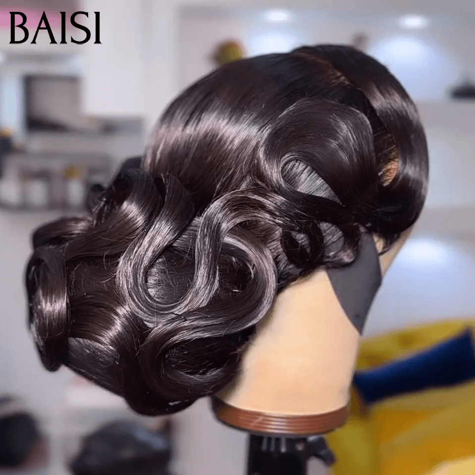 BAISI Coiffure de luxe Linda ou Emma Perruques Mariage Prête à porter chignon et personalisation comme sur la vidéo 100% identique avec lace frontale pour mariage ou événement spécial BS120