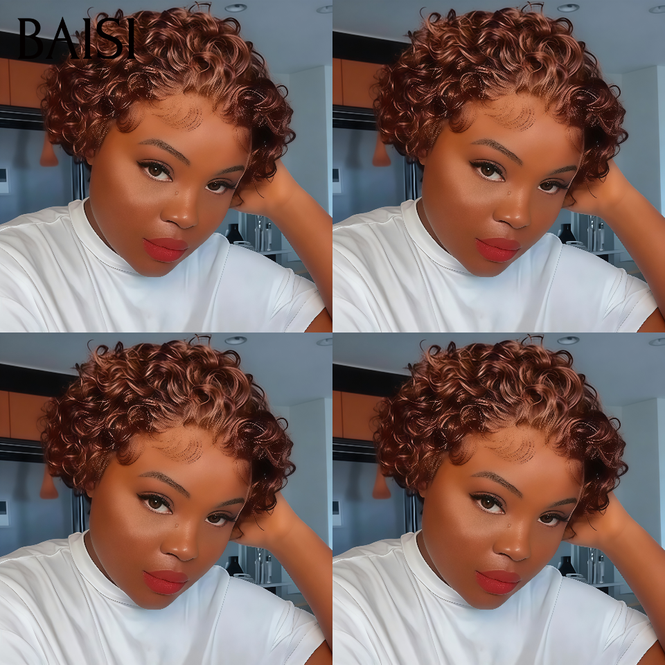 BAISI 1 Marron 99€ + 1 Noir 0€ 4x4 Lace Lisse 10 Pouces 1BT4# et blended human hair 20 Pouces ou 8 perruques Bob à moitié prix 259€ en France en 100% cheveux humains soldes sans retour
