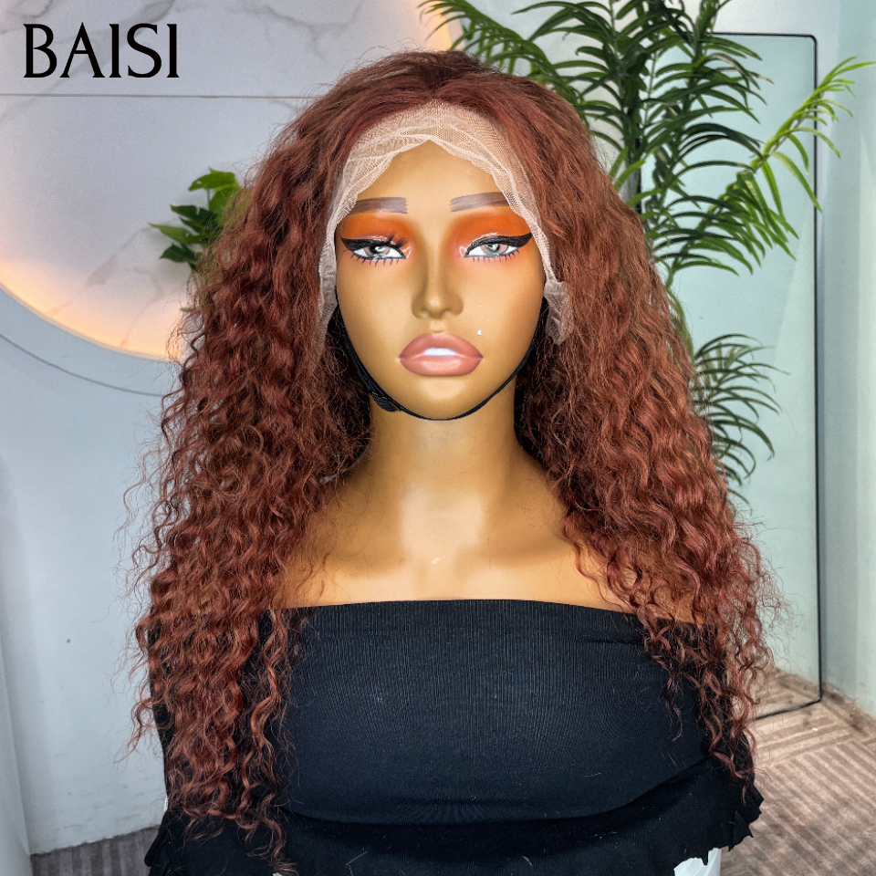 13x4 lace frontal Perruque curly wave BOB raw hair en couleur brun 33# 100% bonne qualité en 100% Cheveux Humains