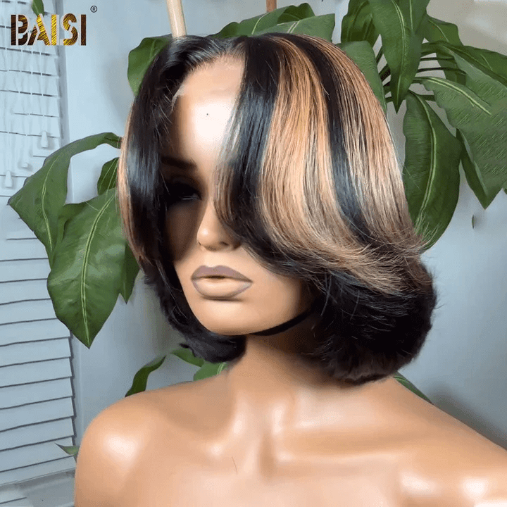 Parrucche ricci rimbalzanti di lusso da 12 pollici BAISI 5X5 Realizzate con capelli doppi disegnati VIP100