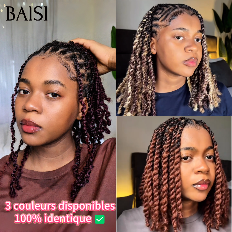 Nouveau produit Full lace Perruque en 3 couleurs disponibles avec coiffure tressée natte Coiffure déjà faites en 100% Cheveux Humains
