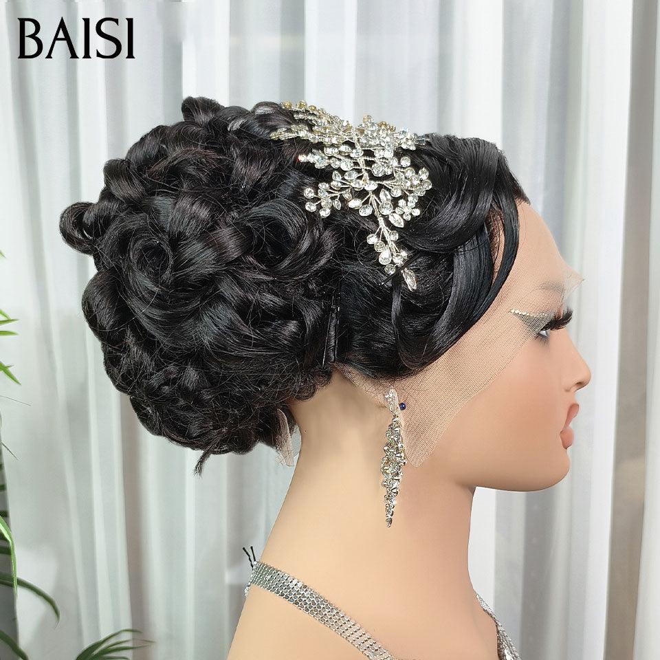 BAISI Coiffure de luxe Vivien Perruques Mariage Prête à porter chignon et personalisation comme sur la vidéo 100% identique avec lace frontale pour mariage ou événement spécial