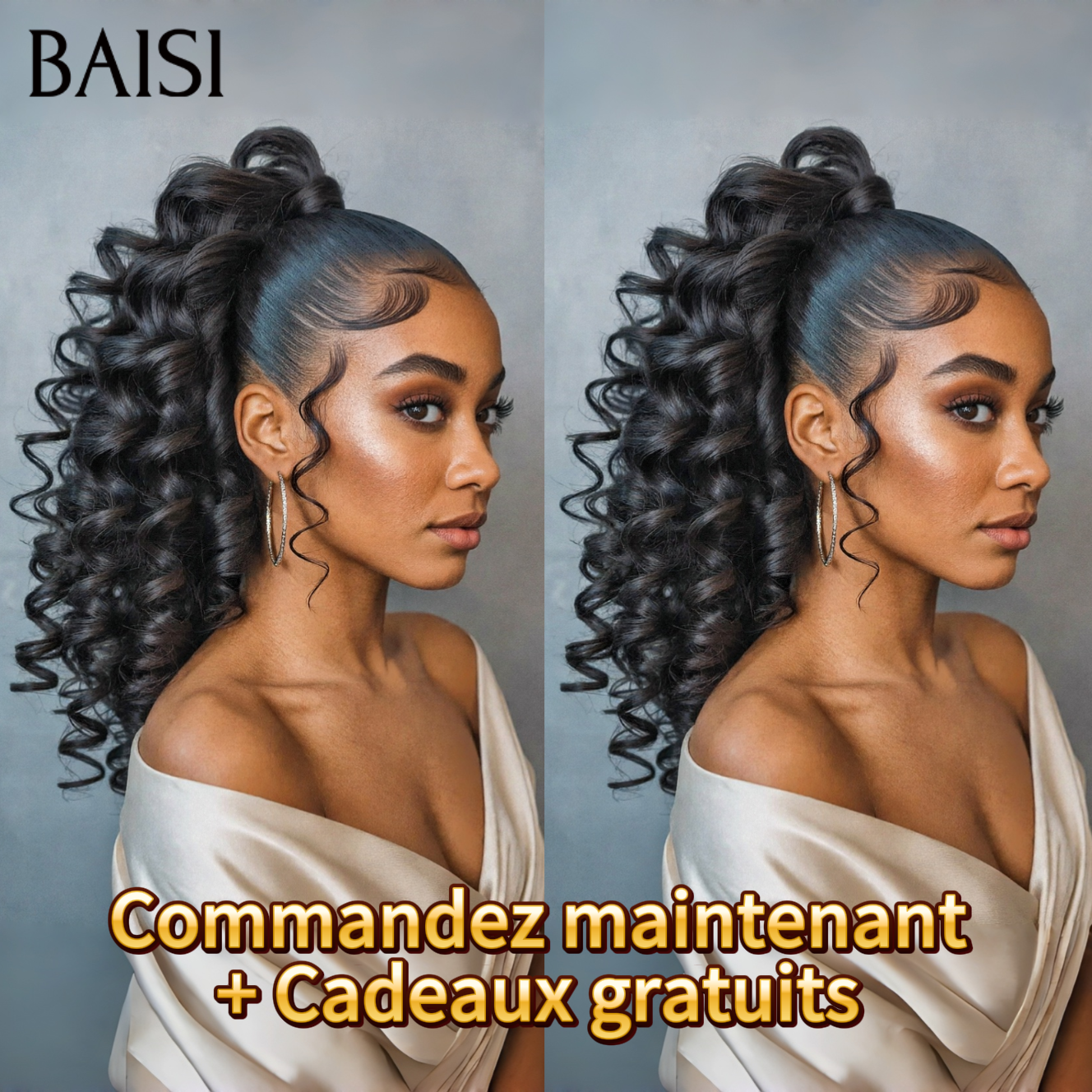 13x4 lace frontal Perruque Coiffée + Cadeaux gratuits Naturelle wave avec Chignon de nattes en 100% Cheveux Humains