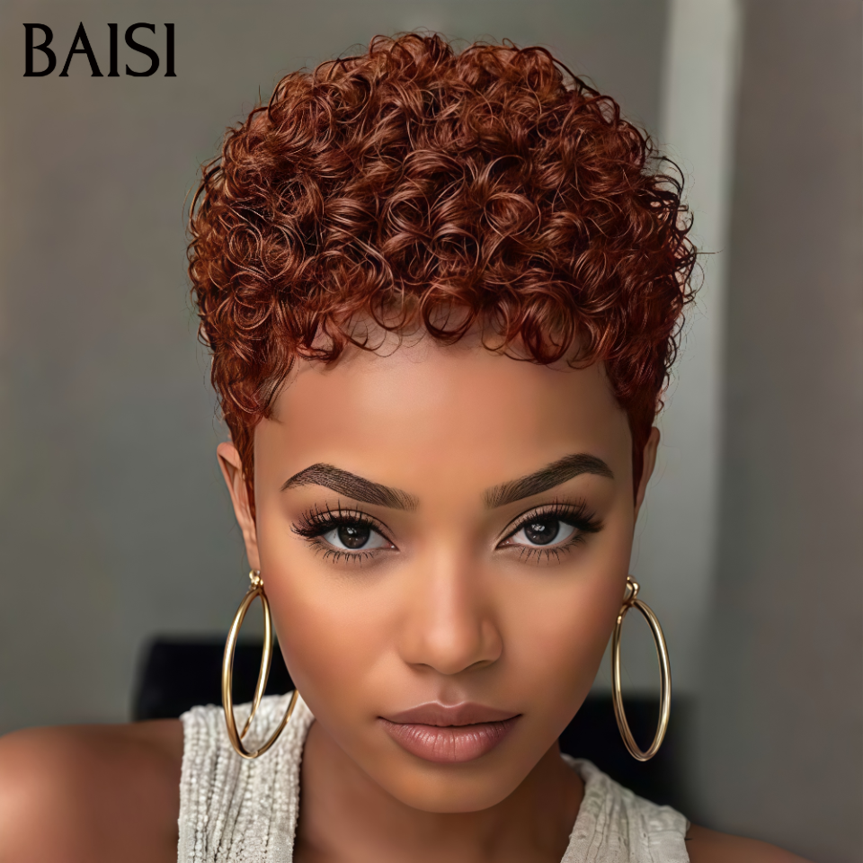 BAISI PROMO Maintenant 2 perruques 80€ Perruques pixie Version stylisée afro curly 2 couleurs en 100% vrais cheveux humains