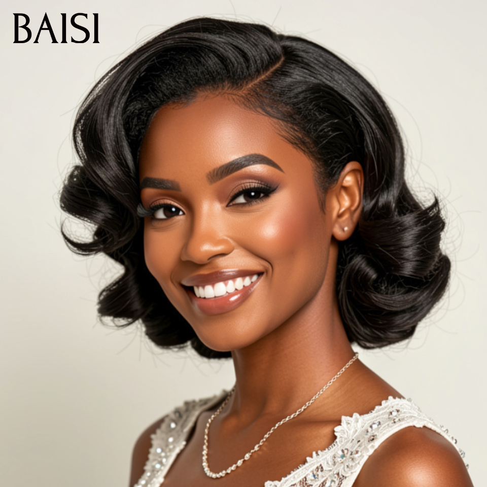 BAISI Grande Promo Peruca Bob Frontale Lace 13x4 79€ 12 Polegadas egg wave Em 100% Cabelo Humano D Código: FR38