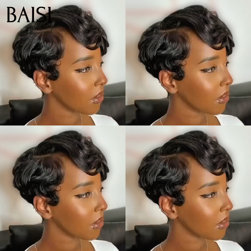Parrucca bob frontale 13x4 BAISI di colore # 1Bmix613 bionda in capelli umani veri al 100%