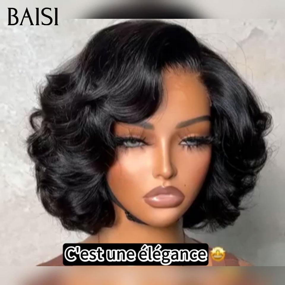 BAISI 5X5 lace Perruque Bouclée Egg Wave 10 Pouces 98€ en 100% Cheveux Humains F-025
