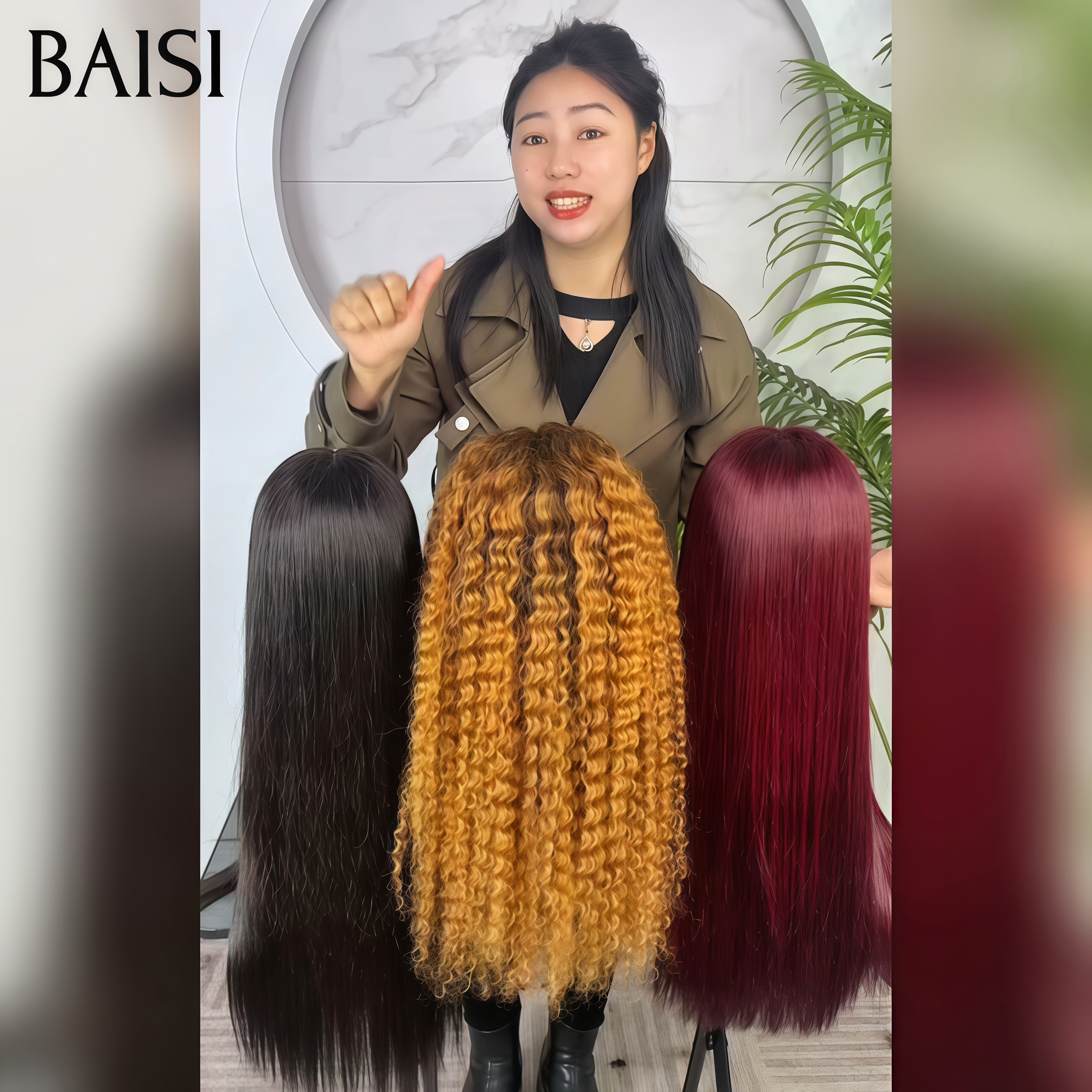 BAISI PROMO Maintenant 3 perruques 250€ 20 Pouces 13X4 lace frontal Perruques Lisse et deep wave raw hair en 100% vrais cheveux humains