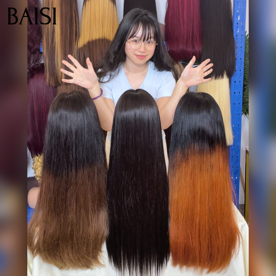 BAISI pour revendre 3 perruques 270€ 20 Pouces 13x4 lace frontal Lisse en 3 couleurs NOIR et Miel et Marron en 100% vrais cheveux humains