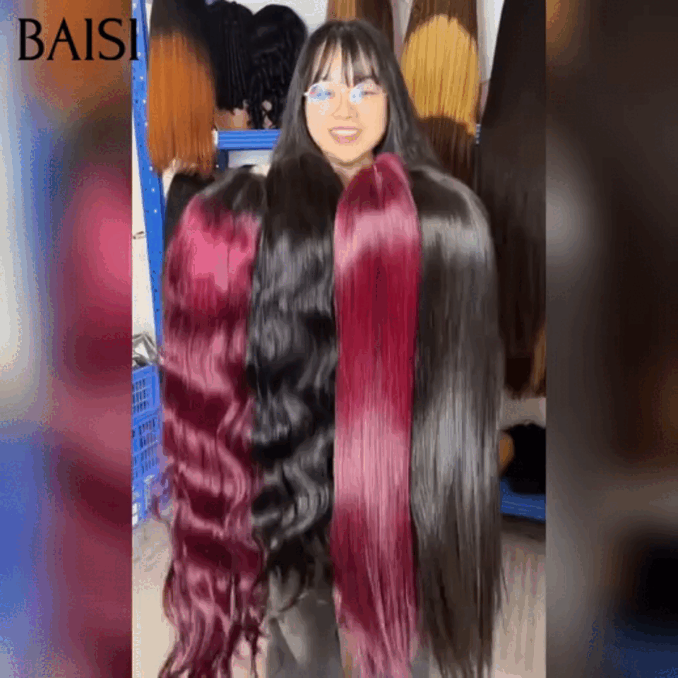 Commander deux plus deux gratuites 13x4 lace frontal Perruque body wave et lisse en couleur NOIR et bordeaux 4 perruques 16 pouces 269€ en 100% Cheveux Humains