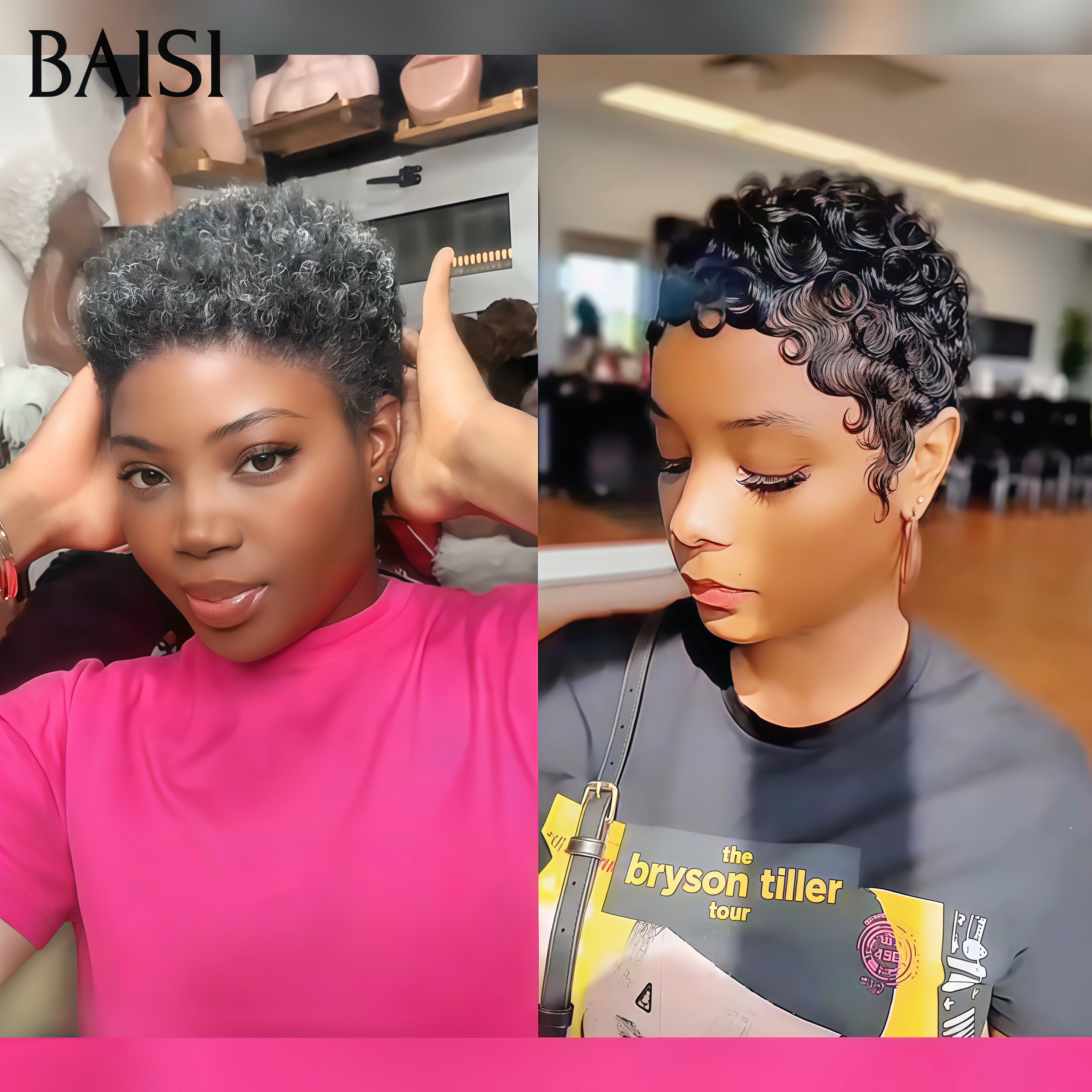 BAISI Confezione da 3 Parrucche 79€ prezzo conveniente senza colla, senza lace, facili da indossare, capelli sintetici