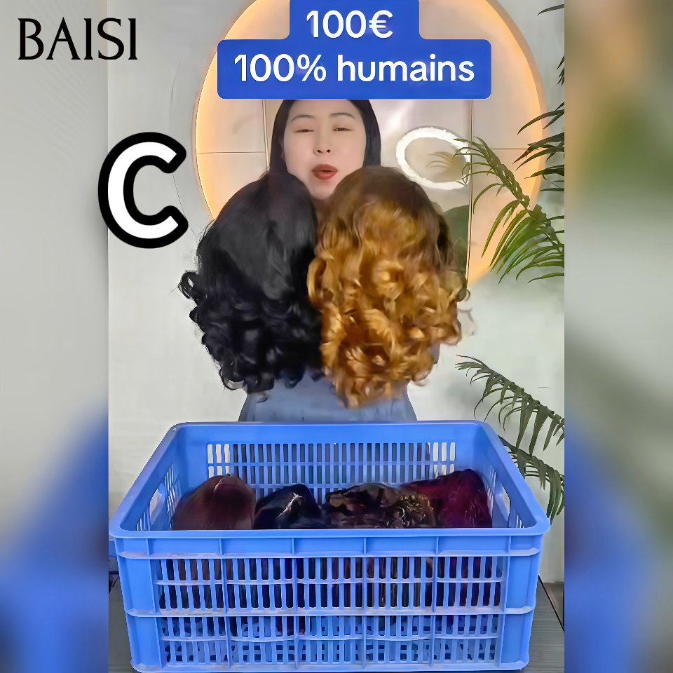 BAISI pour revendre 2 perruques 100€ 10 Pouces Raw hair 13x4 lace frontal Lisse ou curly wave en 100% vrais cheveux humains