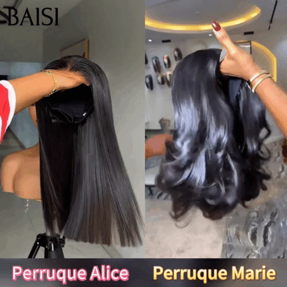BAISI perruque Alice 18 pouce facile à porter pour les jours de travail sans stress toujours en beauté Lisse