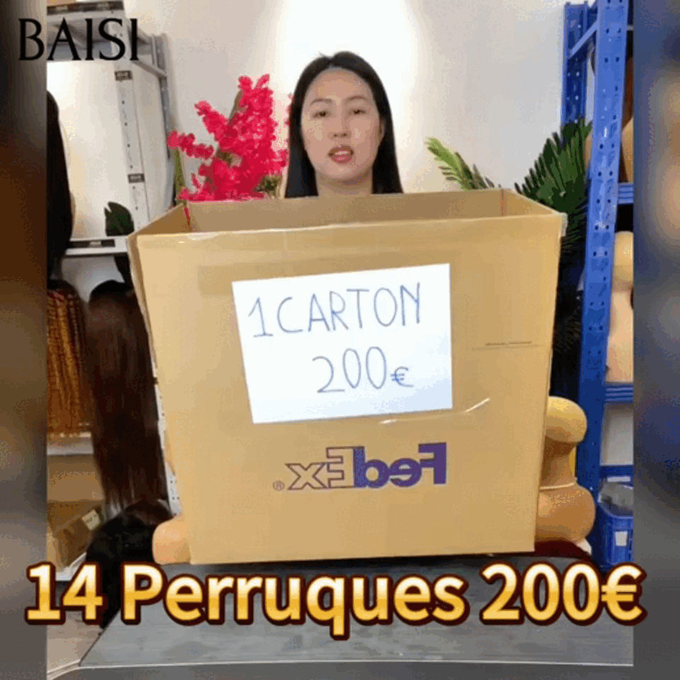 BAISI 14 Perruques 200€ différentes tailles (32p+24p+20p+12p+10p) différentes couleurs noir bordeaux marron miel mixte stock limité soldes blended human hair sans retour