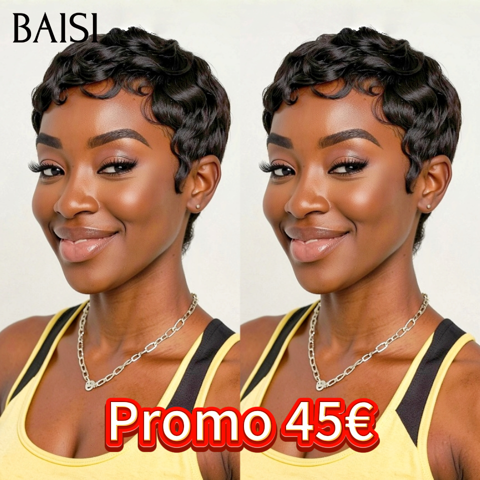 BAISI perruque Chioma 13X4 Lace Perruque Personnalisée Avec La Raie De Côté En Couleur Naturelle