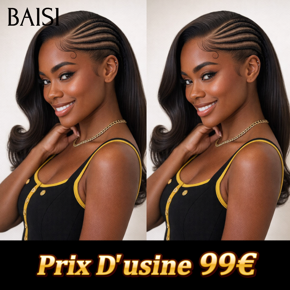 BAISI Acquista almeno 2 parrucche al prezzo di fabbrica fornitore 13X4 parrucca lunga Kinky Curly 1BT4# treccia in 100% capelli umani