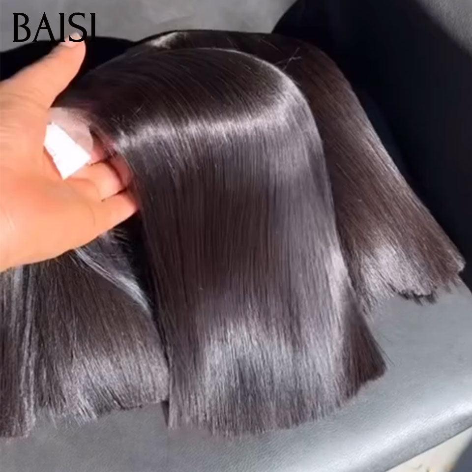 BAISI Perruques de Luxe SDD bone straight 2x6 Lace Closure Perruque Lisse En 100% Cheveux Humains Vietnam Hair 250% densité plus de 20 ans d' utilisations
