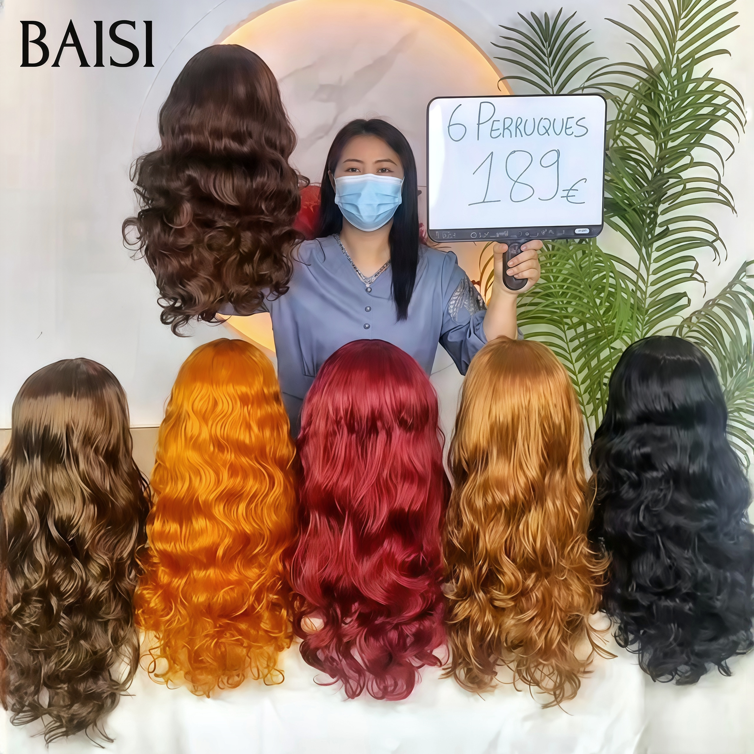 BAISI Promotion pour revendre prix d'usine EGG WAVE 6 Pour 189€ 26 Pouces 6 couleurs stock limité soldes blended hair sans retour