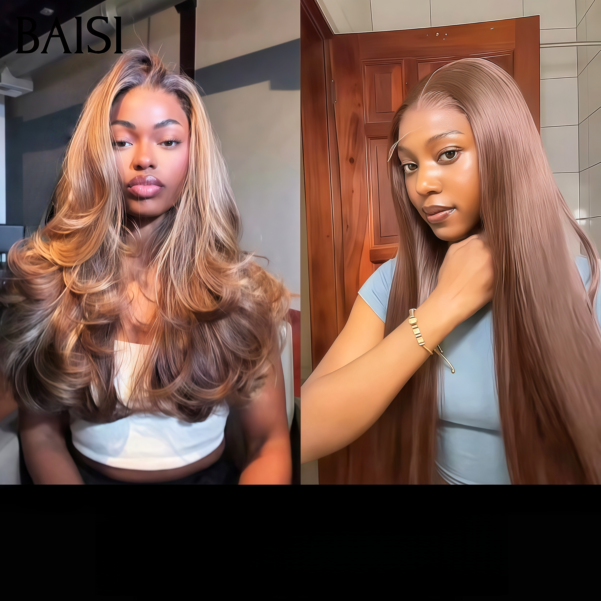 Vente en gros 2 perruques 100€ 2 couleurs différentes tailles marron stock limité soldes sans retour blended human hair