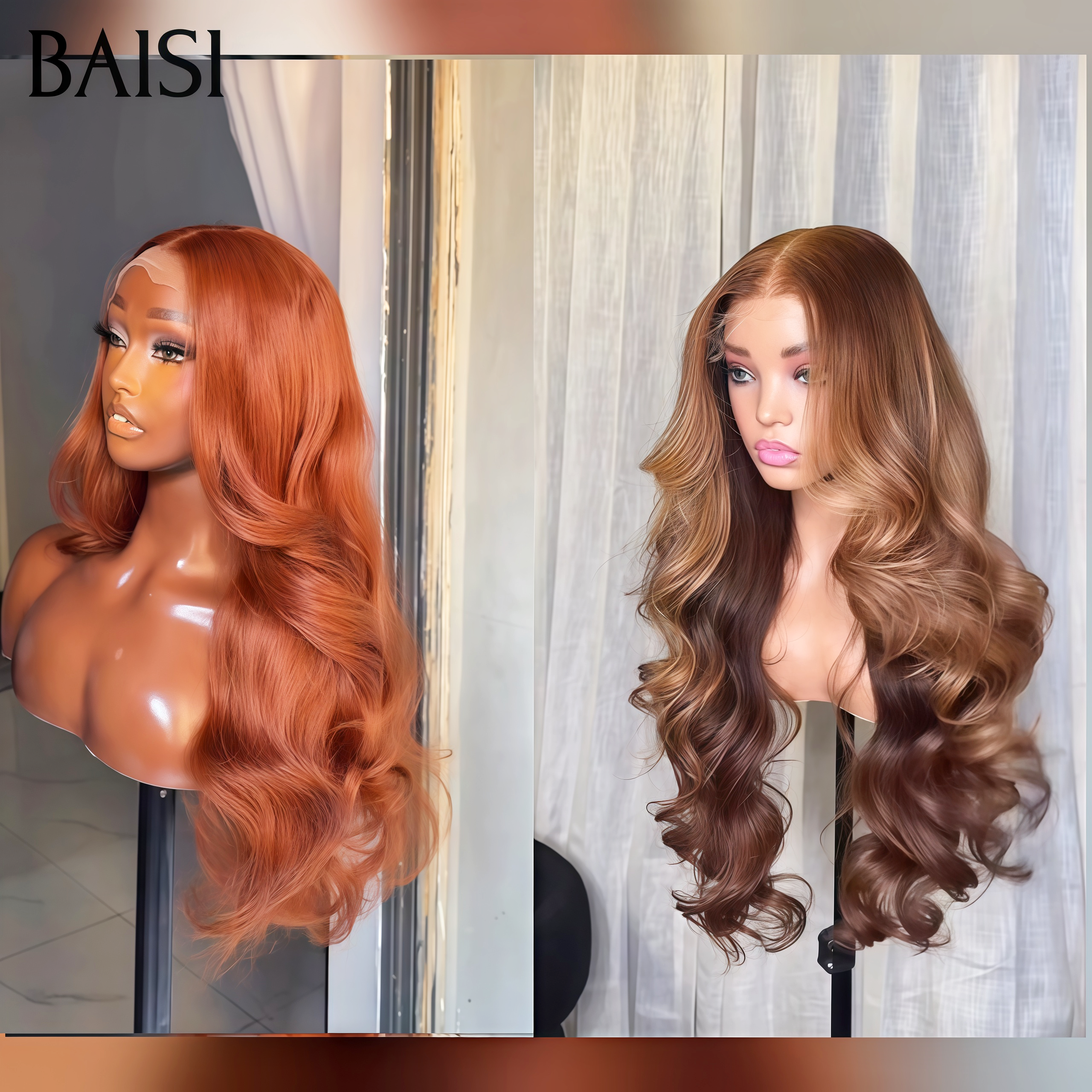 BAISI grande promotion Body wave 100% Cheveux humain hair 2 couleur orange ou Mixte Miel en 100% Cheveux Humains
